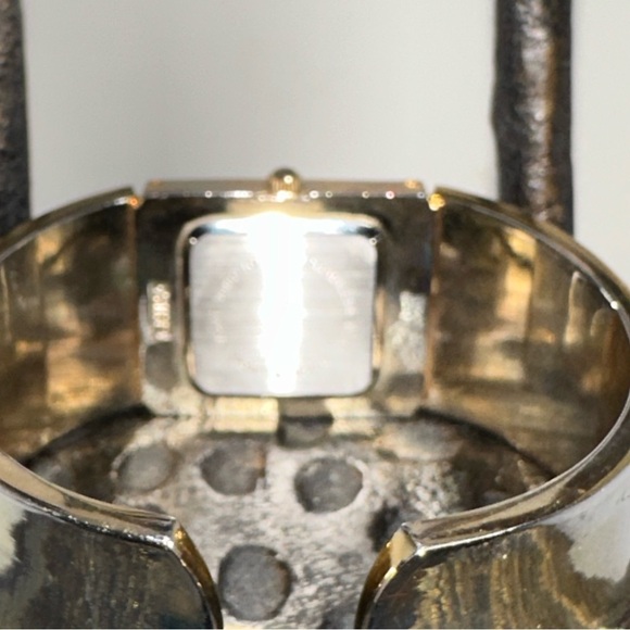 Vivani GoldTone Open Cuff Hinge Bracelet for Women - New Battery Added! - Picture 3 of 5